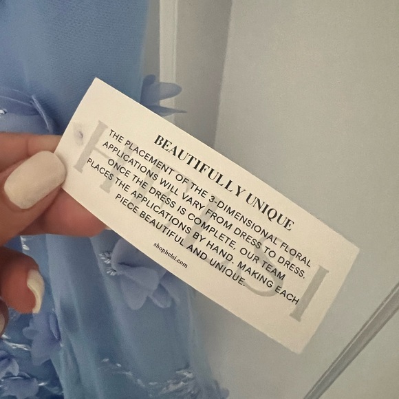 Helsi Audrey Square-Neck Floral Applique Sheer Midi Dress - Periwinkle - Small - Picture 3 of 7